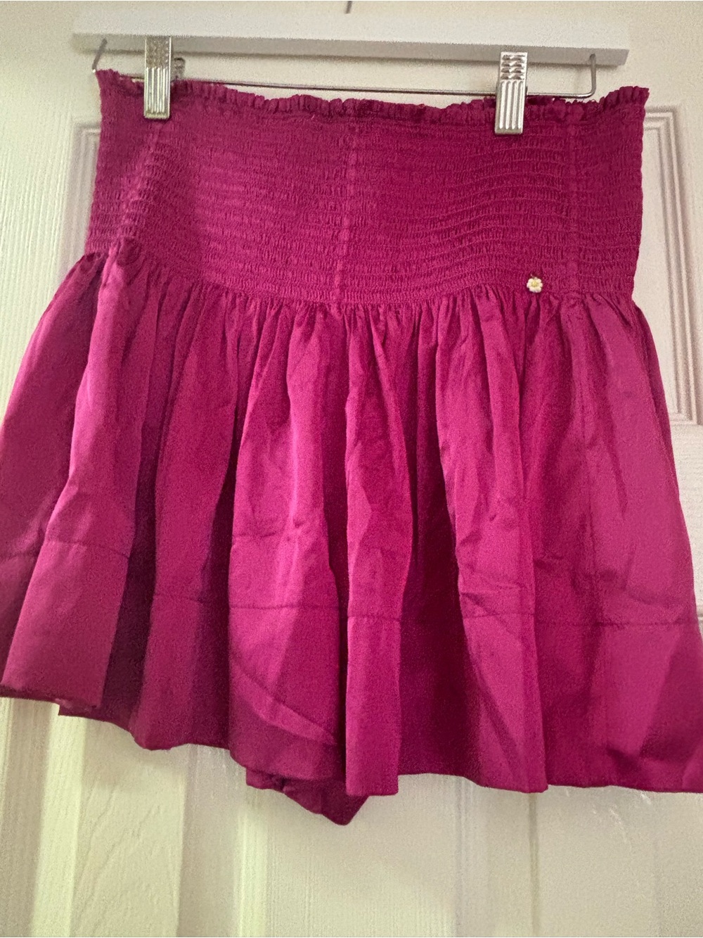 NATURAL LIFE Emerald Green Smocked Waist Mini Skirt